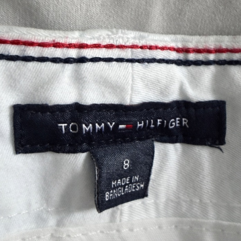 Tommy Hilfiger White Stretch Slim Chino Pants Women Size 8 Classic Preppy - Picture 2 of 14